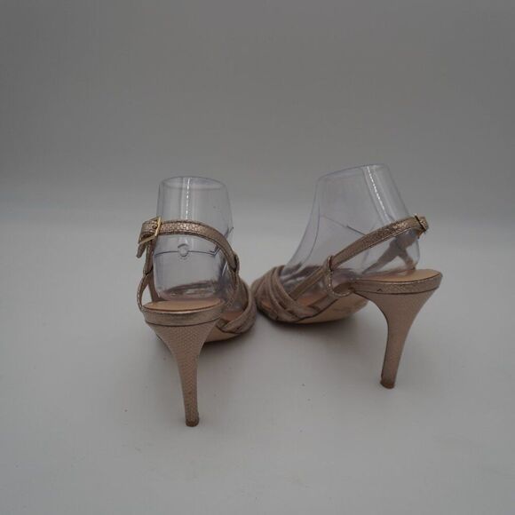 Kate Spade Metallic Gold Sexy Strappy Open Toe Stilettos Size 9M - Picture 3 of 7